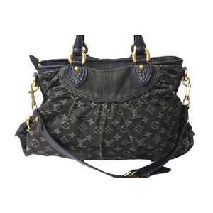Louis Vuitton Shoulder Neo Denim Monogram Handbag Cabby Logo Bag Noir Black